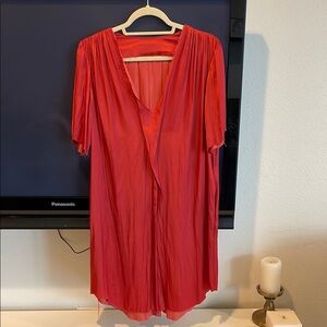 Silk Flowy Dress burnt sienna